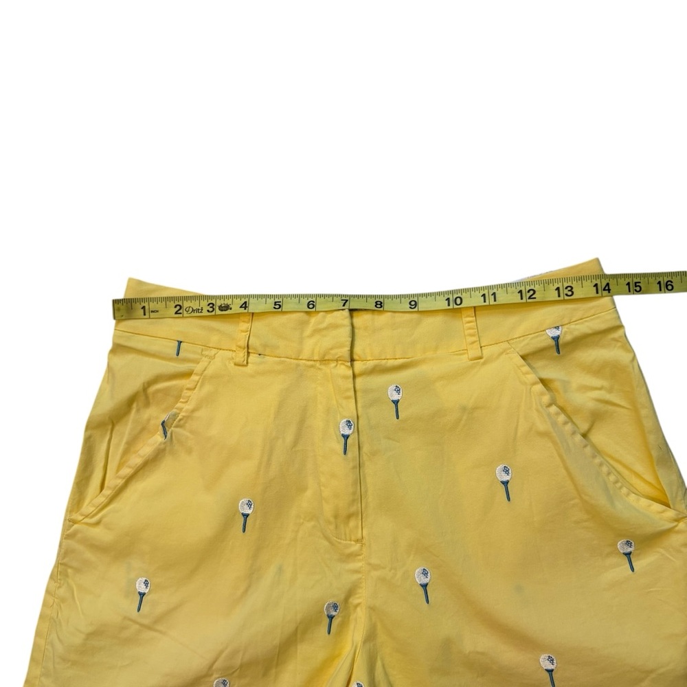 Vintage 90s’s Lilly Pulitzer Golf Tee Embroidered Yellow Shorts, Sz 4 - Picture 9 of 11